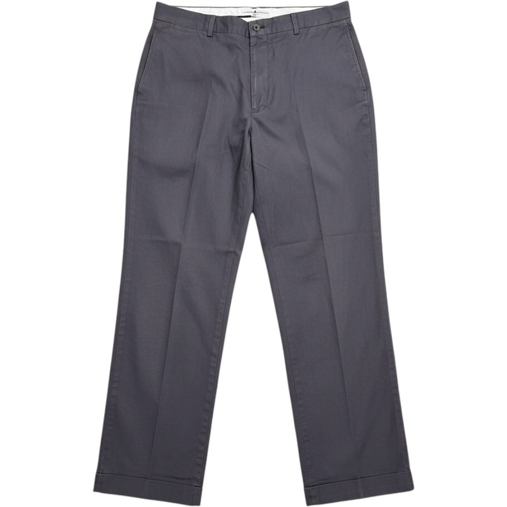 Brooks Brothers Chinos Mens 36x32 Navy Supima Cotton Cuffed Flat Front Trousers
